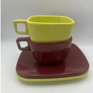 Brookpark Modern Design Cup and Saucer lot Style B-6 vtg kitschy mcm retro